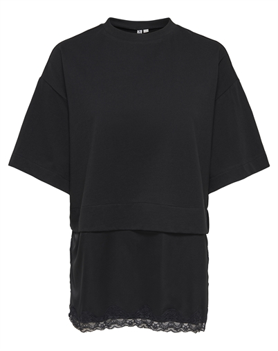 Only - ONLMexa Lace T-shirt - Black